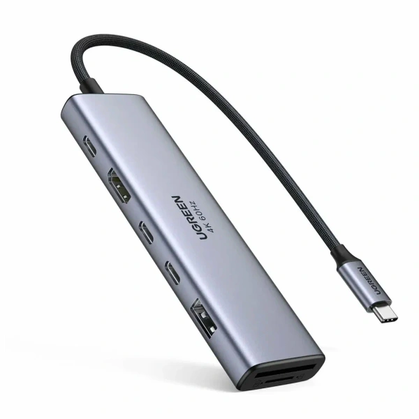 45521 Док-станция UGREEN CM511 USB-C - USB-A 3.2, 2xUSB-C 3.2, HDMI v2.0 4K@60Hz, SD/TF, PD 100W